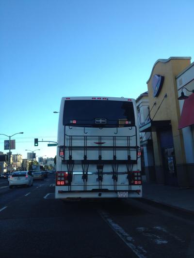 Google bus blocking traffic